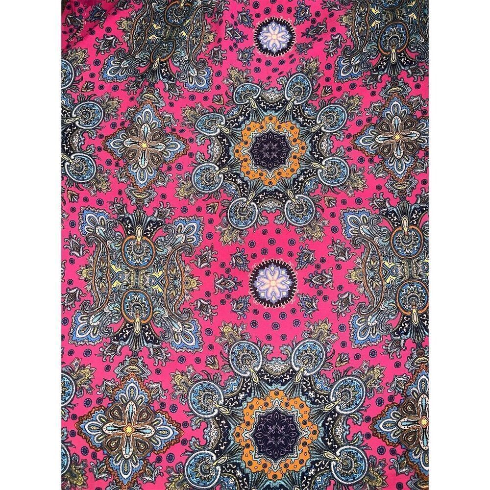 Euc Veronica M Vibrant Halter Mini Dress Hot Pink Medallion Multicolor Xs — image 3 of 7
